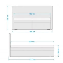 Loftscape Lit boxspring Liverpool - Gris - 160 x 200cm -Lits & literie Soldes 1000281870 210916 10545900614 SKETCH DETAILS P000000001000281870 sketch