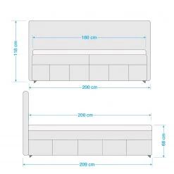 Loftscape Lit boxspring Manda - 180 x 200cm -Lits & literie Soldes 1000281881 210916 10545900625 SKETCH DETAILS P000000001000281881 sketch