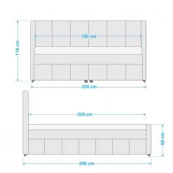 Loftscape Lit boxspring Dublin - Gris - 180 x 200cm -Lits & literie Soldes 1000281884 210916 10545900628 SKETCH DETAILS P000000001000281884 sketch