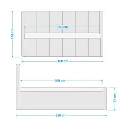 Loftscape Lit capitonné Clemont - 160 x 200cm -Lits & literie Soldes 1000281887 210916 10545900630 SKETCH DETAILS P000000001000281887 sketch
