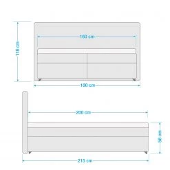 Loftscape Lit capitonné Retford - Gris minéral - 160 x 200cm -Lits & literie Soldes 1000281904 210916 10550000647 SKETCH DETAILS P000000001000281904 sketch