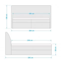 Loftscape Lit capitonné Paddington - Argenté - 180 x 200cm -Lits & literie Soldes 1000281908 210916 10550000651 SKETCH DETAILS P000000001000281908 sketch