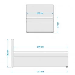 Loftscape Lit boxspring Milton - Gris - 100 x 200cm 7 Loftscape Lit boxspring Milton - Gris - 100 x 200cm -Lits & literie Soldes 1000287245 210909 13144100012 SKETCH DETAILS P000000001000287245 sketch