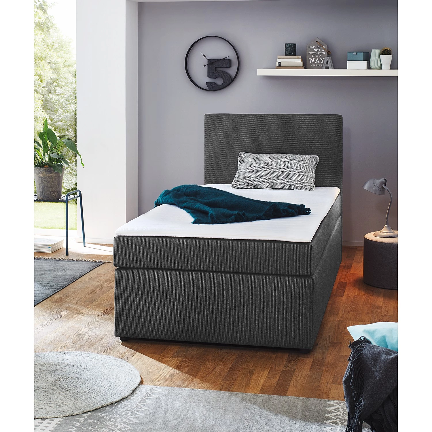 Loftscape Lit boxspring Milton - Gris - 100 x 200cm 2 Loftscape Lit boxspring Milton - Gris - 100 x 200cm – Image 2