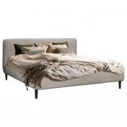 Studio Copenhagen Lit capitonné Steve - Tissu Meave: Gris - 200 x 200cm