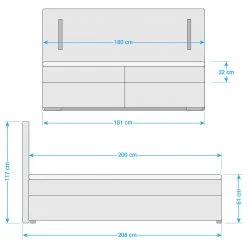 Loftscape Lit boxspring Flashlight II - Blanc - 180 x 200cm - Sans espace de rangement 21 Loftscape Lit boxspring Flashlight II - Blanc - 180 x 200cm - Sans espace de rangement -Lits & literie Soldes 1000292731 220608 500 SKETCH DETAILS P000000001000292731 sketch