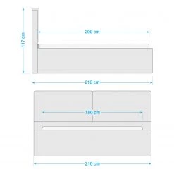 Studio Copenhagen Lit capitonné Nathan - Tissu Meave: Gris - 180 x 200cm -Lits & literie Soldes 1000293790 211006 122205000543 SKETCH DETAILS P000000001000293790 sketch