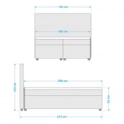 Loftscape Lit boxspring Fira - Bleu - 140 x 200cm -Lits & literie Soldes 1000294417 220223 500 SKETCH DETAILS P000000001000294417 sketch