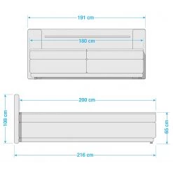 Loftscape Lit boxspring Michel - Noir -Lits & literie Soldes 1000297591 211229 1408100000502 SKETCH DETAILS P000000001000297591 sketch