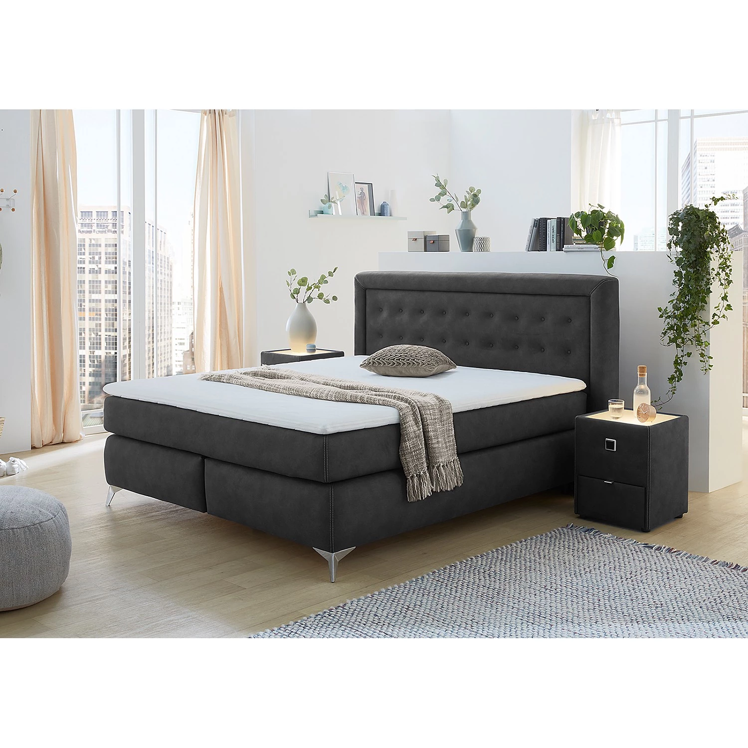 Loftscape Lit boxspring Stettin - Anthracite - D3 medium 2 Loftscape Lit boxspring Stettin - Anthracite - D3 medium – Image 2