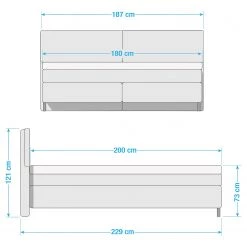 Loftscape Lit boxspring Christina - Gris - D4 ferme -Lits & literie Soldes 1000297615 211229 140950000522 SKETCH DETAILS P000000001000297615 sketch