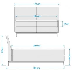 Loftscape Lit boxspring Juno - Tissu Cary: Espresso - 160 x 200cm - Matelas double D3/D4 -Lits & literie Soldes 1000297937 211020 13521000641 SKETCH DETAILS P000000001000297937 sketch