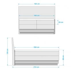 Loftscape Lit boxspring Merkur - Tissu Oria: Gris - 160 x 200cm - Matelas double D3/D4 -Lits & literie Soldes 1000298004 211021 11023700692 SKETCH DETAILS P000000001000298004 sketch