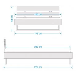 Red Living Lit en bois massif Gillen II - 160 x 200cm -Lits & literie Soldes 1000300440 211021 110807000553 SKETCH DETAILS P000000001000300440 sketch