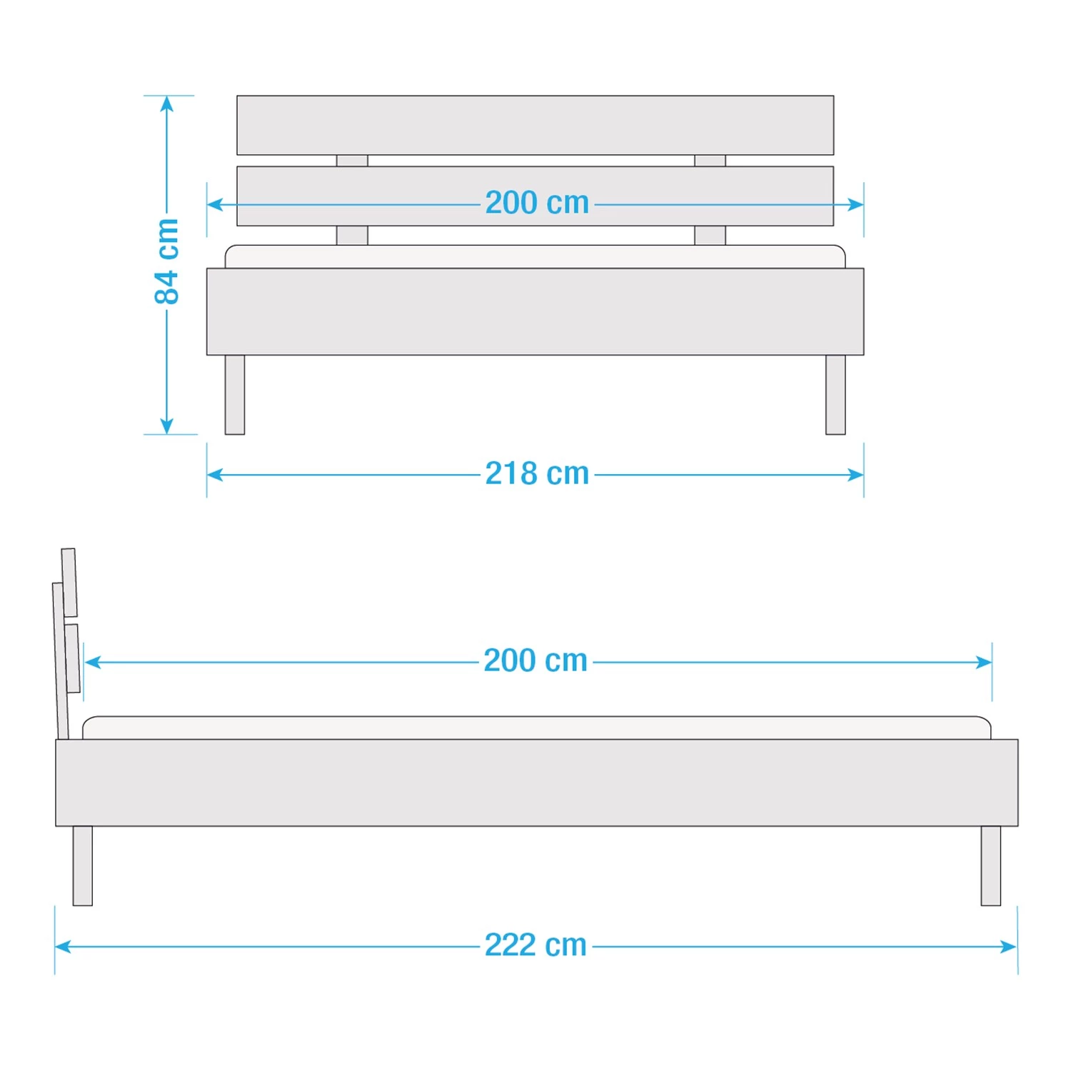 Red Living Lit en bois massif Gillen I - 200 x 200cm 5 Red Living Lit en bois massif Gillen I - 200 x 200cm – Image 5