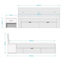 Rauch Blue Lit avec tiroirs et chevets Ryba II 12 Rauch Blue Lit avec tiroirs et chevets Ryba II -Lits & literie Soldes 1000310508 220804 500 SKETCH DETAILS P000000001000310508 sketch