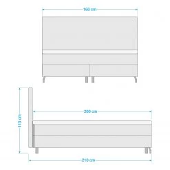 Wimex Lit boxspring Halmstad - 160 x 200cm - Surmatelas en mousse froide -Lits & literie Soldes 1000313178 220107 081700000596 SKETCH DETAILS P000000001000313178 sketch