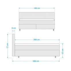 Loftscape Lit boxspring Heartland - 140 x 200cm -Lits & literie Soldes 1000314790 211216 153224000562 SKETCH DETAILS P000000001000314790 sketch