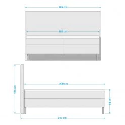 Loftscape Lit boxspring Langfort - Beige - 180 x 200cm -Lits & literie Soldes 1000316179 211220 07223400619 SKETCH DETAILS P000000001000316179 sketch