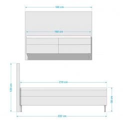 Loftscape Lit boxspring Mellen - Gris - 160 x 210cm -Lits & literie Soldes 1000316192 211220 07223700710 SKETCH DETAILS P000000001000316192 sketch