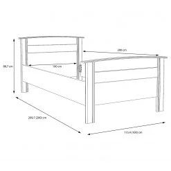 Loftscape Lit Janem - Chêne bianco -Lits & literie Soldes 1000324978 220117 082157000582 SKETCH DETAILS P000000001000324978 sketch