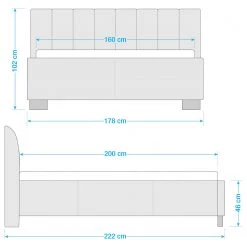 Mørteens Lit capitonné Larisa - Velours Ravi: Beige - 160 x 200cm - Sans espace de rangement -Lits & literie Soldes 1000325162 220301 500 SKETCH DETAILS P000000001000325162 sketch