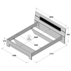 Loftscape Cadre de lit Tandel -Lits & literie Soldes 1000325250 220121 150521000500 SKETCH DETAILS P000000001000325250 sketch