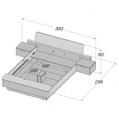 Loftscape Cadre de lit Salzburg (3 éléments) -Lits & literie Soldes 1000325257 220121 150521000500 SKETCH DETAILS P000000001000325257 sketch