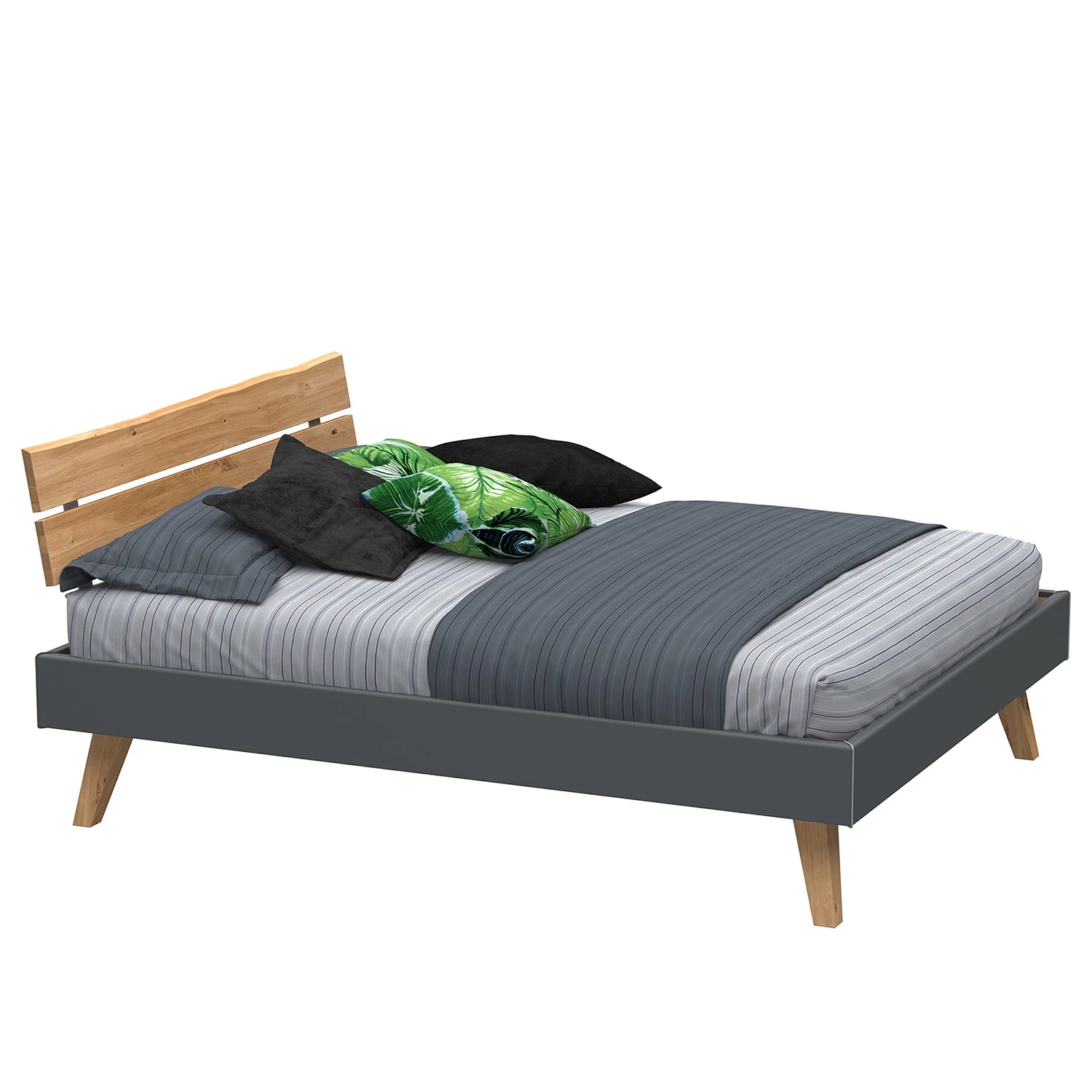 Neue Modular Lit Helsinki - Imitation chêne sauvage / Graphite - 180 x 200cm 2 Neue Modular Lit Helsinki - Imitation chêne sauvage / Graphite - 180 x 200cm – Image 2