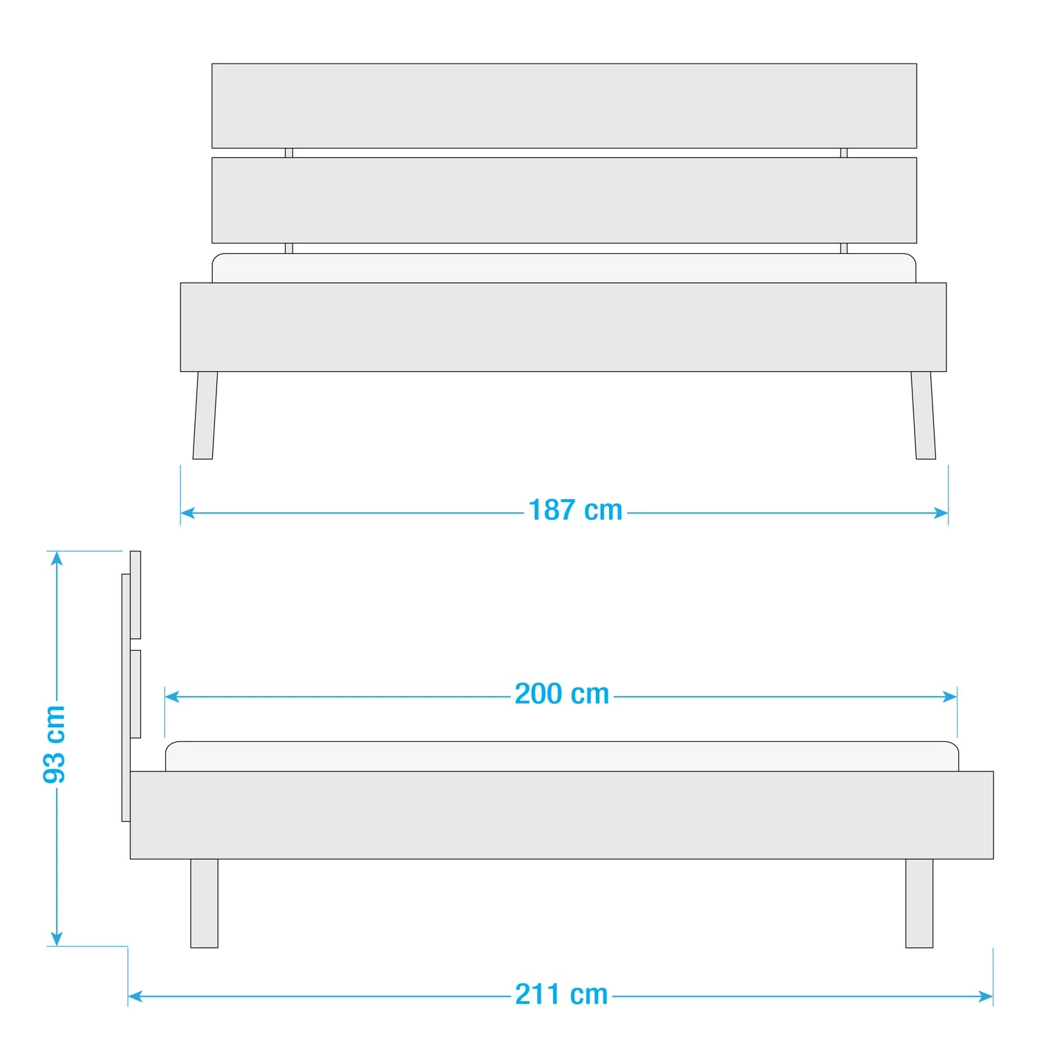 Neue Modular Lit Helsinki - Imitation chêne sauvage / Graphite - 180 x 200cm 6 Neue Modular Lit Helsinki - Imitation chêne sauvage / Graphite - 180 x 200cm – Image 6