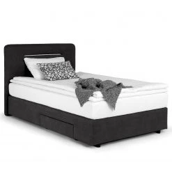 Loftscape Lit boxspring Runner I - Avec éclairage - Microfibre Senga: Noir