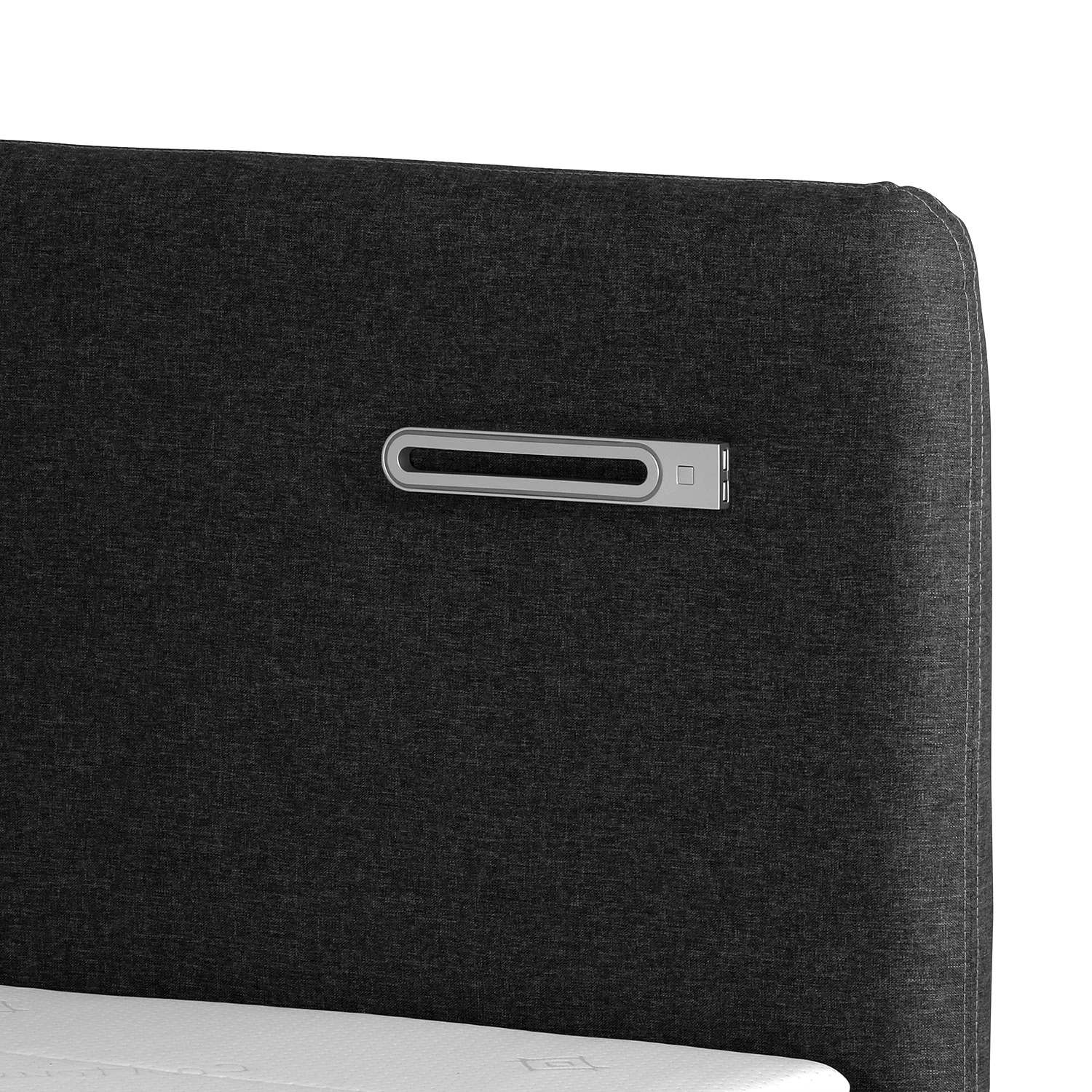 Loftscape Lit boxspring Speedy II - Avec éclairage - Tissu Kora: Anthracite - D2 souple 2 Loftscape Lit boxspring Speedy II - Avec éclairage - Tissu Kora: Anthracite - D2 souple – Image 2