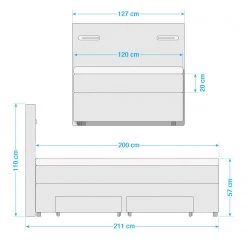 Loftscape Lit boxspring Speedy I - Avec éclairage - Microfibre Senga: Argent - D2 souple 11 Loftscape Lit boxspring Speedy I - Avec éclairage - Microfibre Senga: Argent - D2 souple -Lits & literie Soldes 1000329034 220203 16401400500 SKETCH DETAILS P000000001000329034 sketch