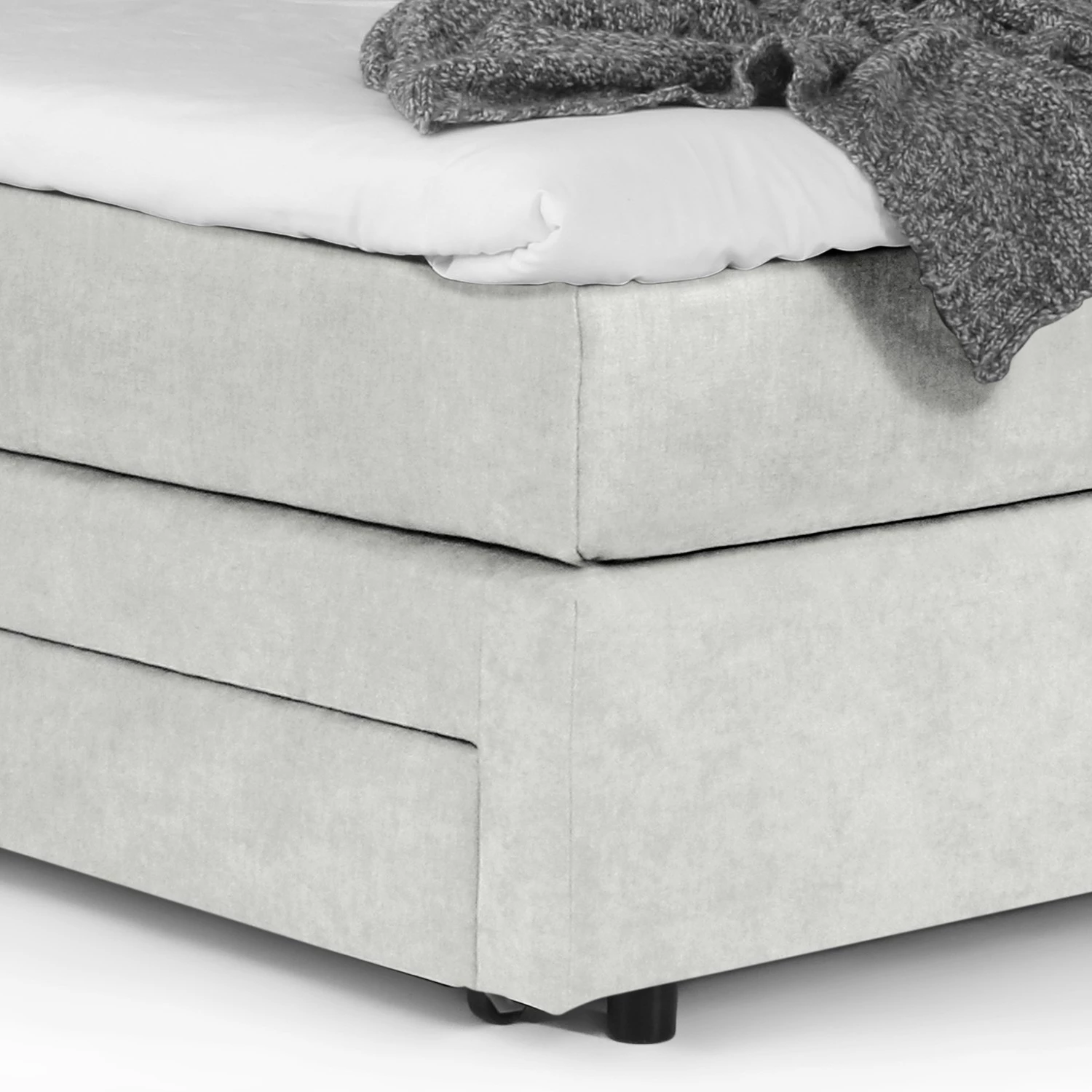 Loftscape Lit boxspring Speedy I - Avec éclairage - Microfibre Senga: Argent - D2 souple 3 Loftscape Lit boxspring Speedy I - Avec éclairage - Microfibre Senga: Argent - D2 souple – Image 3