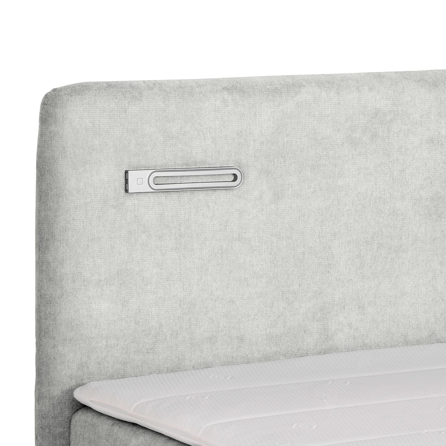 Loftscape Lit boxspring Speedy I - Avec éclairage - Microfibre Senga: Argent - D2 souple 2 Loftscape Lit boxspring Speedy I - Avec éclairage - Microfibre Senga: Argent - D2 souple – Image 2