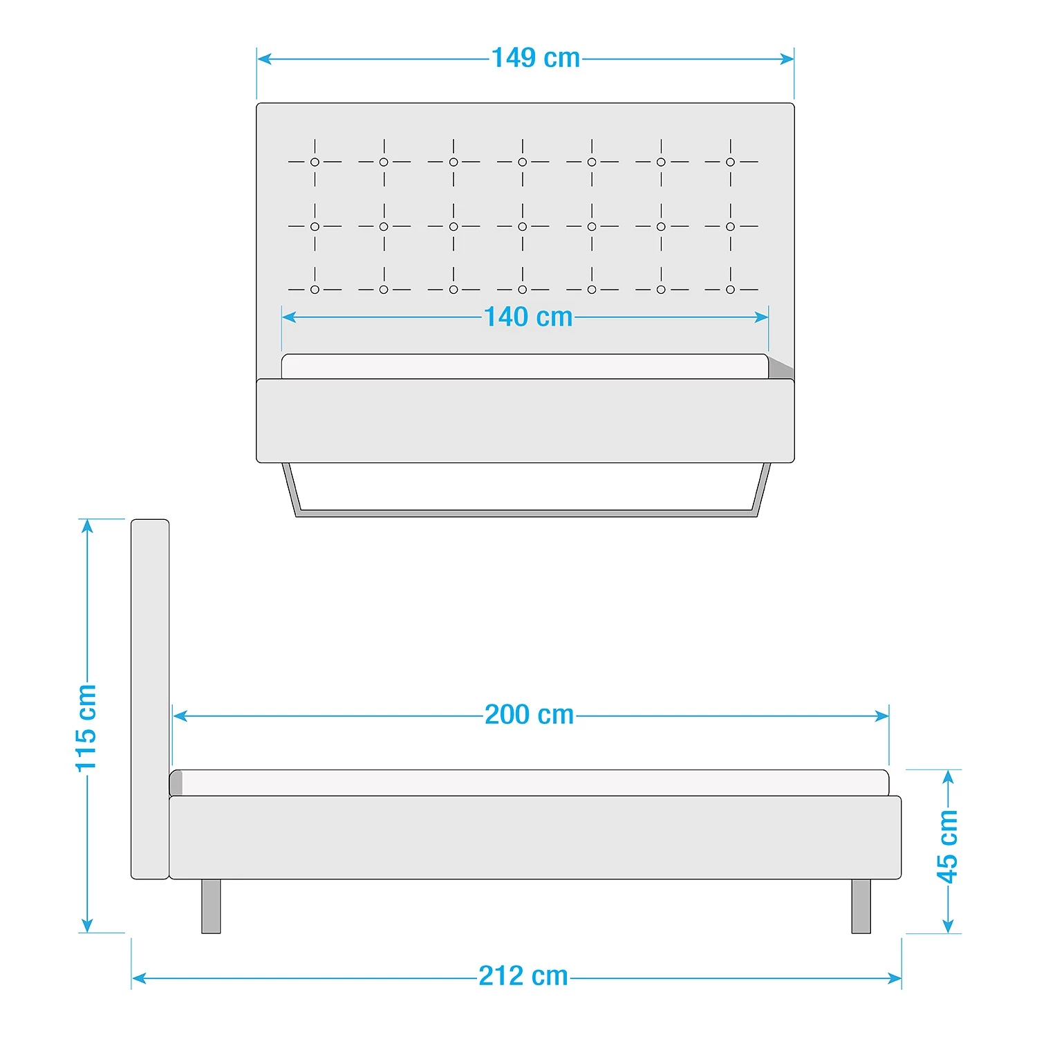 Neue Modular Lit capitonné Fano I - 140 x 200cm 3 Neue Modular Lit capitonné Fano I - 140 x 200cm – Image 3