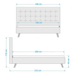 Neue Modular Lit capitonné Fano II - 160 x 200cm -Lits & literie Soldes 1000330241 220211 500 SKETCH DETAILS P000000001000330241 sketch