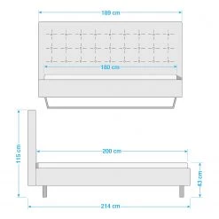 Neue Modular Lit Livorno - 180 x 200cm -Lits & literie Soldes 1000330242 220211 500 SKETCH DETAILS P000000001000330242 sketch