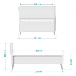 Loftscape Lit boxspring Perez - Rose - 140 x 200cm -Lits & literie Soldes 1000340263 220506 500 SKETCH DETAILS P000000001000340263 sketch