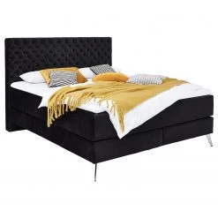 Meise.möbel Lit boxspring La Maison - Noir - 200 x 200cm - D3 medium