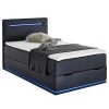 Meise.möbel Lit boxspring Sunshine - Noir - 140 x 200cm