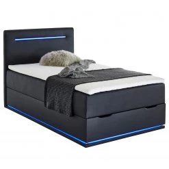 Meise.möbel Lit boxspring Sunshine - Noir - 140 x 200cm