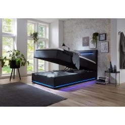 Meise.möbel Lit boxspring Sunshine - Noir - 140 x 200cm -Lits & literie Soldes 1000343744 220420 021 MOOD DETAILS P000000001000343744 mood