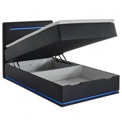 Meise.möbel Lit boxspring Sunshine - Noir - 140 x 200cm -Lits & literie Soldes 1000343744 220420 030 DETAILS P000000001000343744