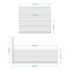 Meise.möbel Lit boxspring Sunshine - Noir - 140 x 200cm -Lits & literie Soldes 1000343744 220420 500 SKETCH DETAILS P000000001000343744 sketch