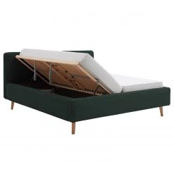 Meise.möbel Lit capitonné Mattis I - Vert foncé - 160 x 200cm - 2 tiroirs de lit -Lits & literie Soldes 1000345443 220425 035 DETAILS P000000001000345443