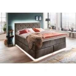 Meise.möbel Lit boxspring New York - Taupe - 180 x 200cm - D3 medium -Lits & literie Soldes 1000347283 220427 021 MOOD DETAILS P000000001000347283 mood