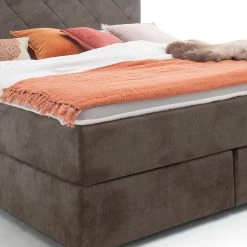 Meise.möbel Lit boxspring New York - Taupe - 180 x 200cm - D3 medium -Lits & literie Soldes 1000347283 220427 030 DETAILS P000000001000347283