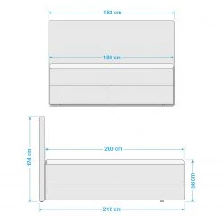 Meise.möbel Lit boxspring New York - Taupe - 180 x 200cm - D3 medium -Lits & literie Soldes 1000347283 220427 500 SKETCH DETAILS P000000001000347283 sketch