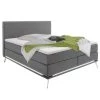 Meise.möbel Lit boxspring Milano - Gris clair - 160 x 200cm - D2 souple